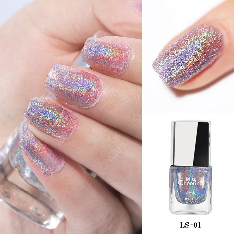 Nail Art Rainbow - Laser Glitter Nagellak Zeven Kleuren Illusie