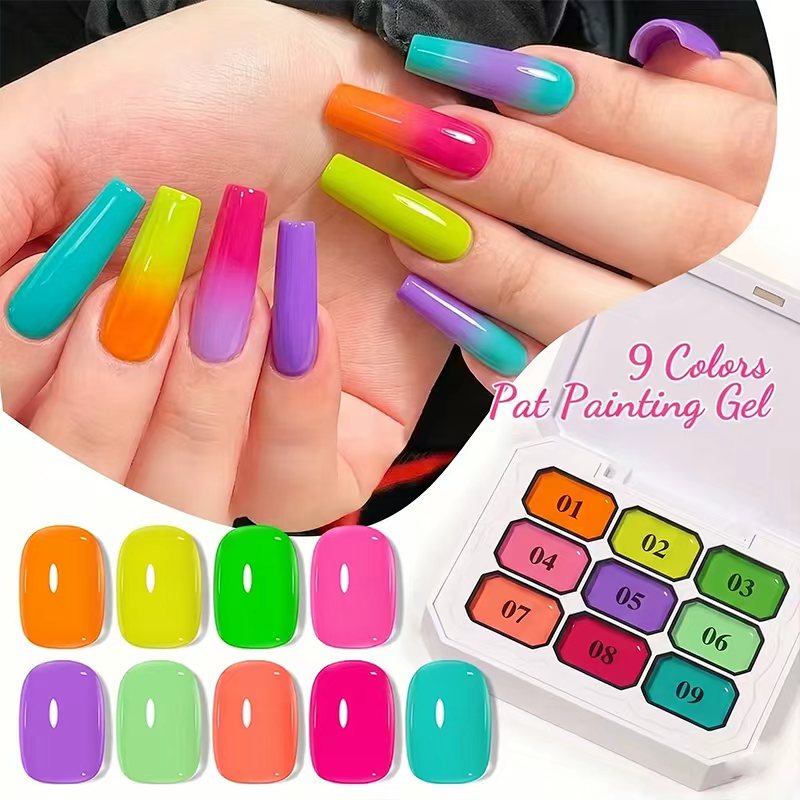 Nail Art Rainbow - Zomer Neon Nagellak Set met Negen