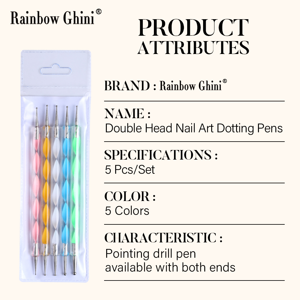 Rainbow Ghini 5 stks/set Ronde - Nail Art Rainbow recensie en prijs