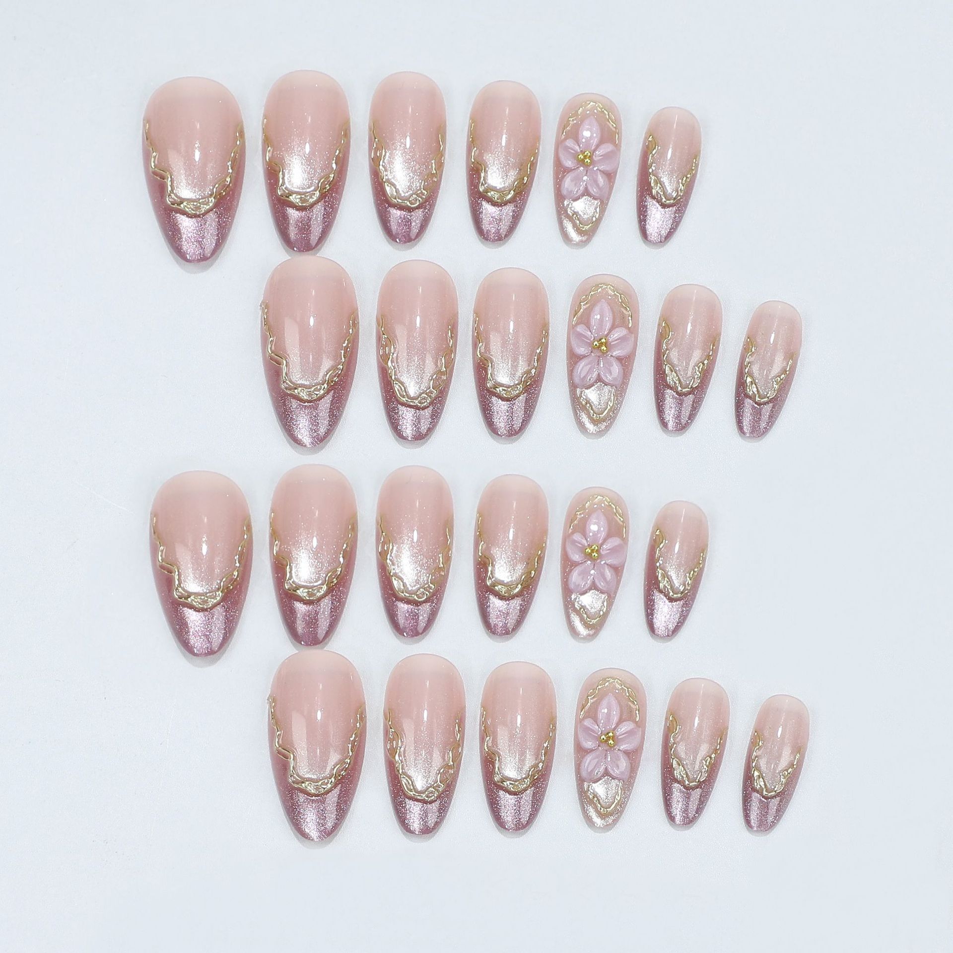 3D Bloemen Kunstnagels met Gla - Nail Art Cat Eye recensie en prijs