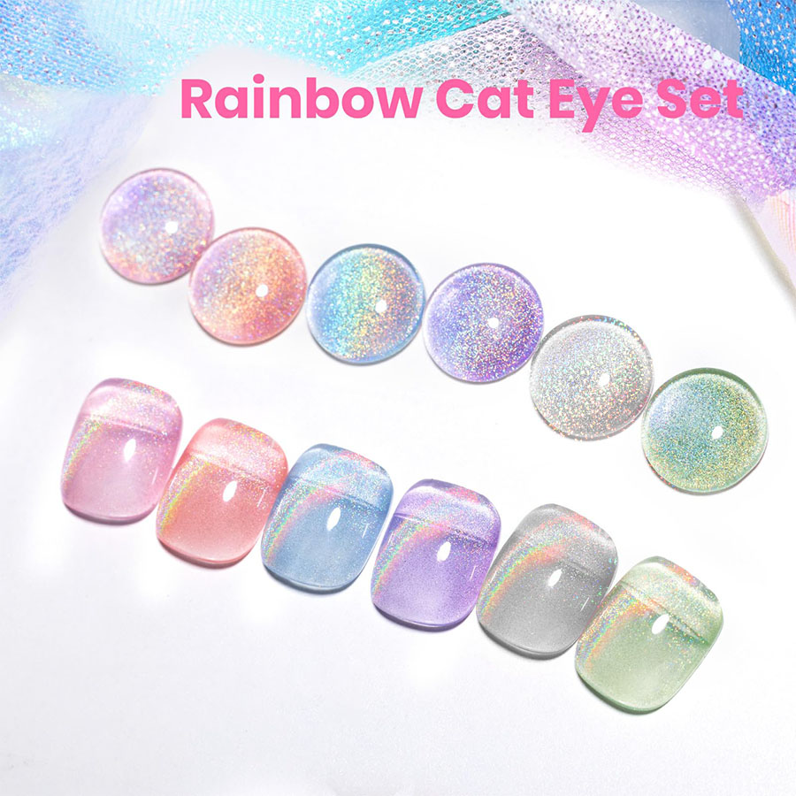 QAZIXU 1/6 Stuks Regenboog Kat - Nail Art Rainbow recensie en prijs