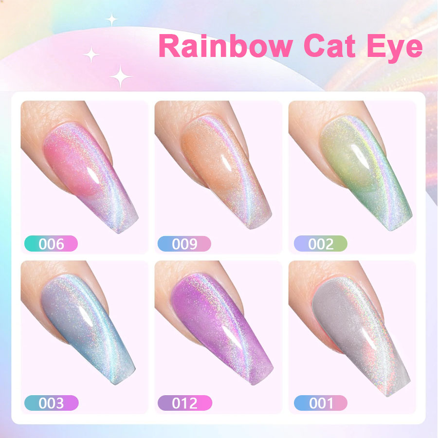 QAZIXU 1/6 Stuks Regenboog Kat - Nail Art Rainbow recensie en prijs