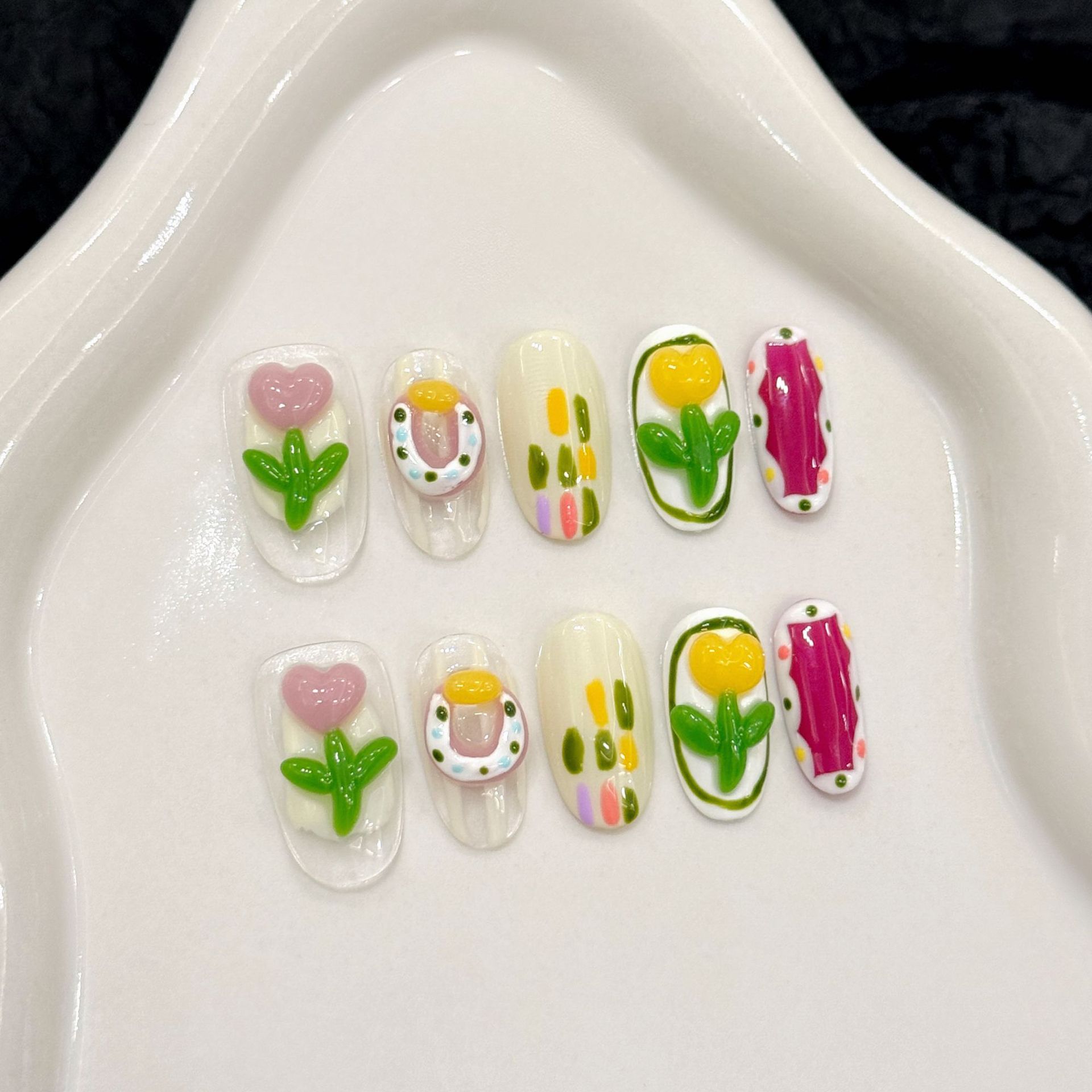 10 stuks handgemaakte pers op  - Nail Art Cat Eye recensie en prijs
