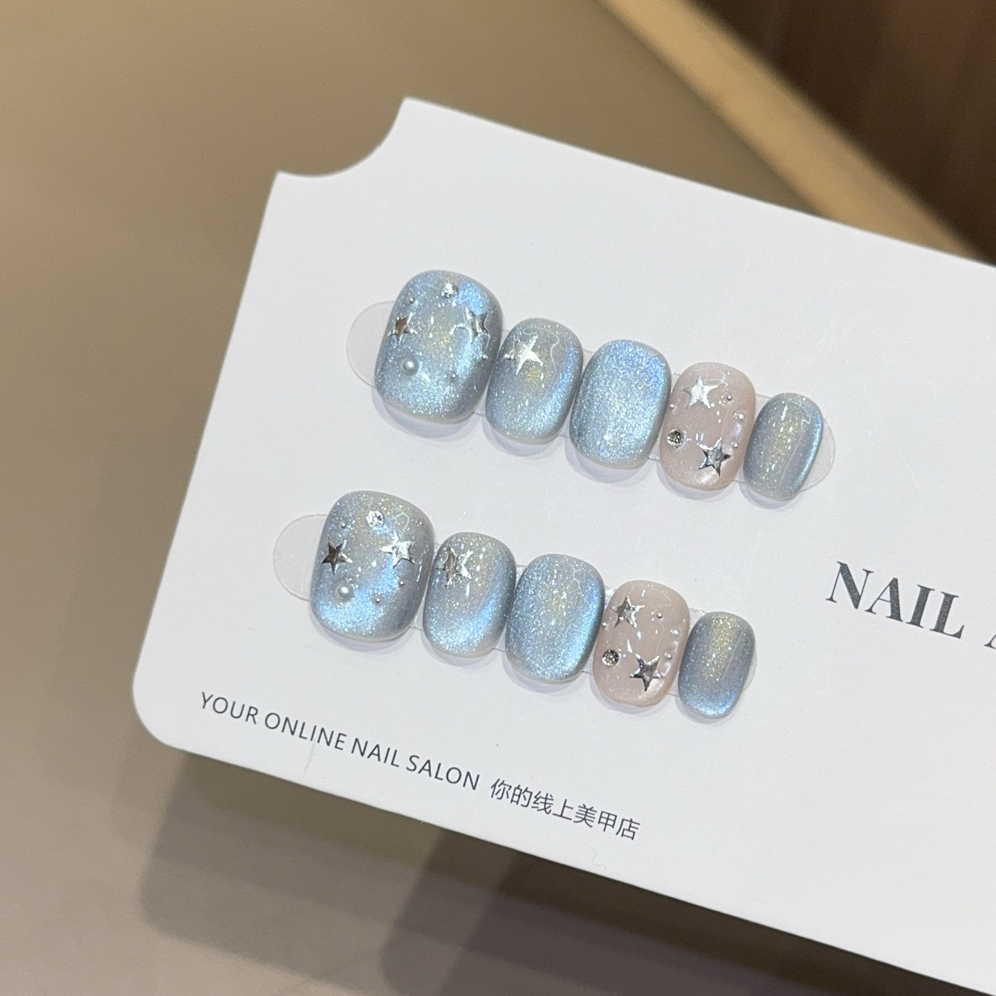 10 stuks paarse korte ronde ko - Nail Art Cat Eye recensie en prijs